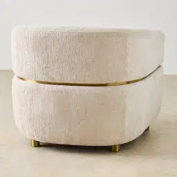 Malta II Powder White Chenille Fabric Occasional Chair