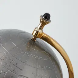 Gaia Grey Metal Globe With 3-Leg Stand