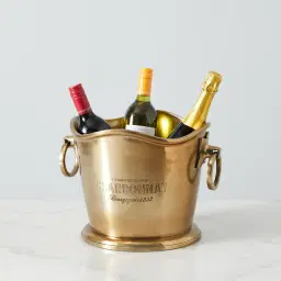 Bacchus Polished Brass Colour Metal Wine Cooler