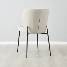 Hailey Glacier Grey Vegan Leather Dining Chair - Black Legs
