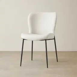 Hailey Glacier Grey Vegan Leather Dining Chair - Black Legs