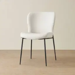 Hailey Glacier Grey Vegan Leather Dining Chair - Black Legs