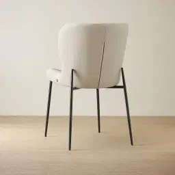 Hailey Glacier Grey Vegan Leather Dining Chair - Black Legs