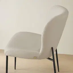 Hailey Glacier Grey Vegan Leather Dining Chair - Black Legs