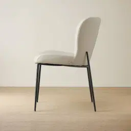 Hailey Glacier Grey Vegan Leather Dining Chair - Black Legs