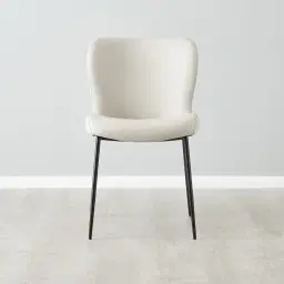 Hailey Glacier Grey Vegan Leather Dining Chair - Black Legs