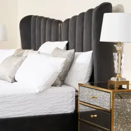 Madrid Charcoal Velvet King Bed