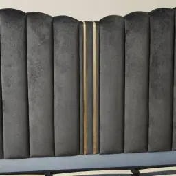 Madrid Charcoal Velvet King Bed