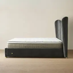 Madrid Charcoal Velvet King Bed