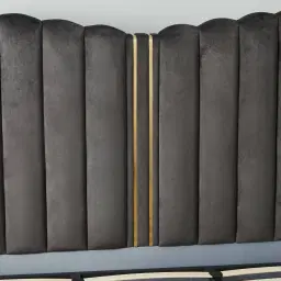 Madrid Charcoal Velvet King Bed