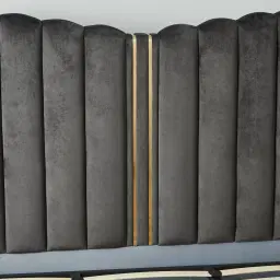 Madrid Charcoal Velvet King Bed