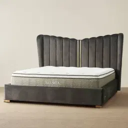 Madrid Charcoal Velvet King Bed