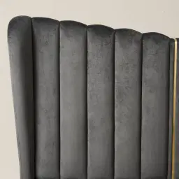 Madrid Charcoal Velvet Queen Bed