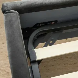 Madrid Charcoal Velvet Queen Bed