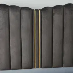 Madrid Charcoal Velvet Queen Bed