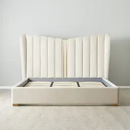 Madrid Cream Velvet King Bed