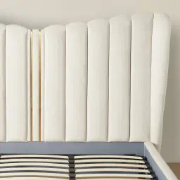 Madrid Cream Velvet King Bed