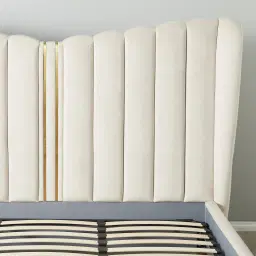 Madrid Cream Velvet King Bed