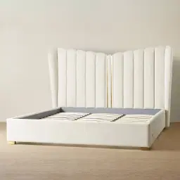 Madrid Cream Velvet King Bed