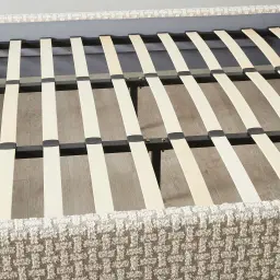 Harlow Light Sand Grey and White Boucle King Bed