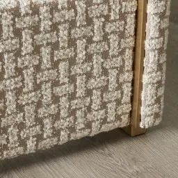 Harlow Light Sand Grey and White Boucle Queen Bed