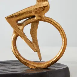 Cycling Man Gold Metal Decorative
