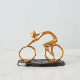 Cycling Man Gold Metal Decorative
