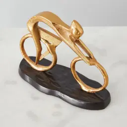 Cycling Man Gold Metal Decorative