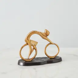 Cycling Man Gold Metal Decorative