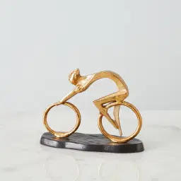 Cycling Man Gold Metal Decorative