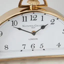 Midnight Polished Gold Metal Clock
