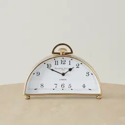 Midnight Polished Gold Metal Clock