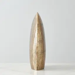 Armando Croc Etched Antique Brass Metal Vase