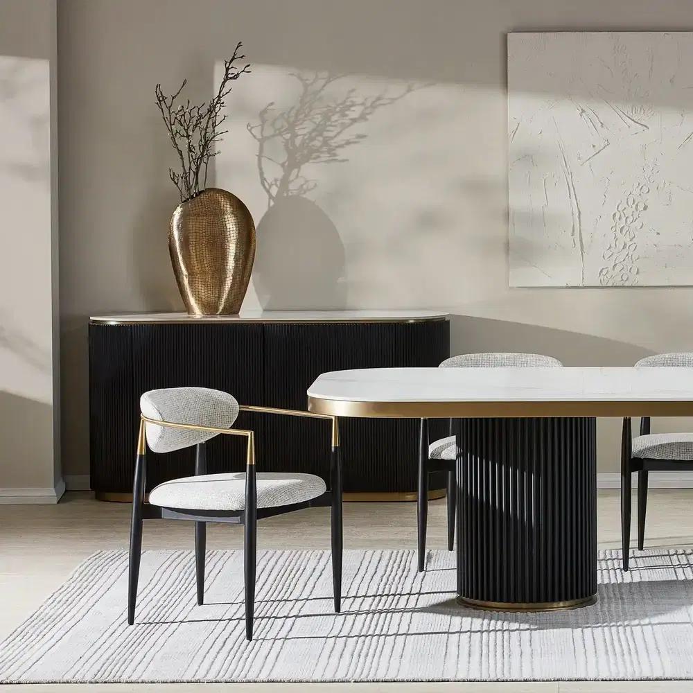 Armando Croc Etched Antique Brass Metal Vase