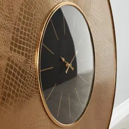 Miriam Matte Antique Brass Croc Pattern Wall Clock