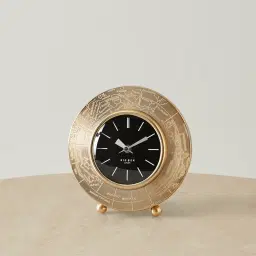 Miriam Matte Antique Brass Croc Pattern Table Clock