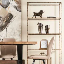 Clarita Matte Antique Brass Table Clock