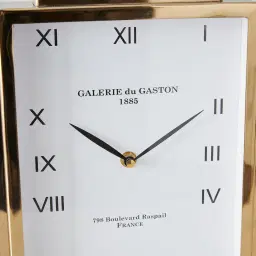 Clarita Matte Antique Brass Table Clock