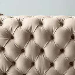 Kelly Beige Velvet 2-Seater Sofa - Gold Legs