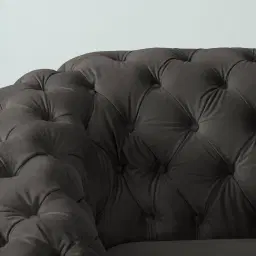 Kelly Charcoal Velvet 2 Seater Sofa - Black Nickel Legs