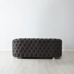 Kelly Charcoal Velvet 2 Seater Sofa - Black Nickel Legs