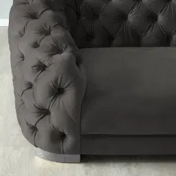 Kelly Charcoal Velvet 2 Seater Sofa - Black Nickel Legs