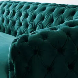 Kelly Peacock Blue Velvet 2 Seater Sofa Gold Legs