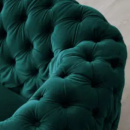 Kelly Peacock Blue Velvet 2 Seater Sofa Gold Legs