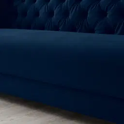 Kelly Navy Blue Velvet 2-Seater Sofa Silver legs