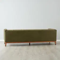 Astoria III Olive Green Velvet 3-Seater Sofa