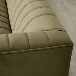 Astoria III Olive Green Velvet 3-Seater Sofa