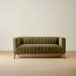 Astoria III Olive Green Velvet 2-Seater Sofa