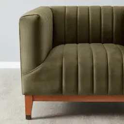 Astoria III Olive Green Velvet 2-Seater Sofa