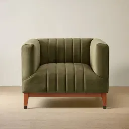 Astoria III Olive Green Velvet Occasional Chair